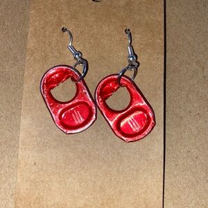 ☀️3/$9☀️ Upcycled Red Monster Tab Earrings